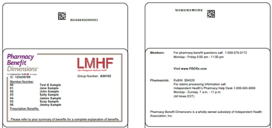 Health Insurance card example